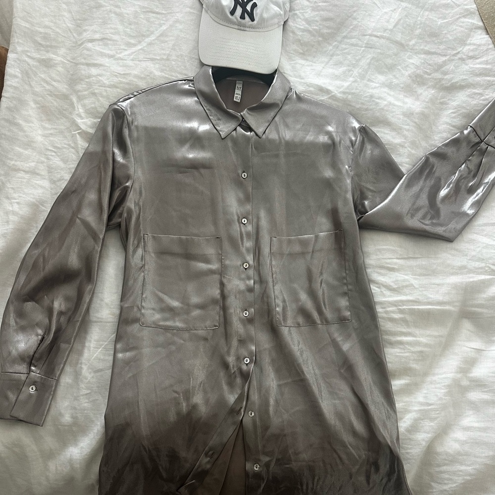 Silver Button Down Shirt